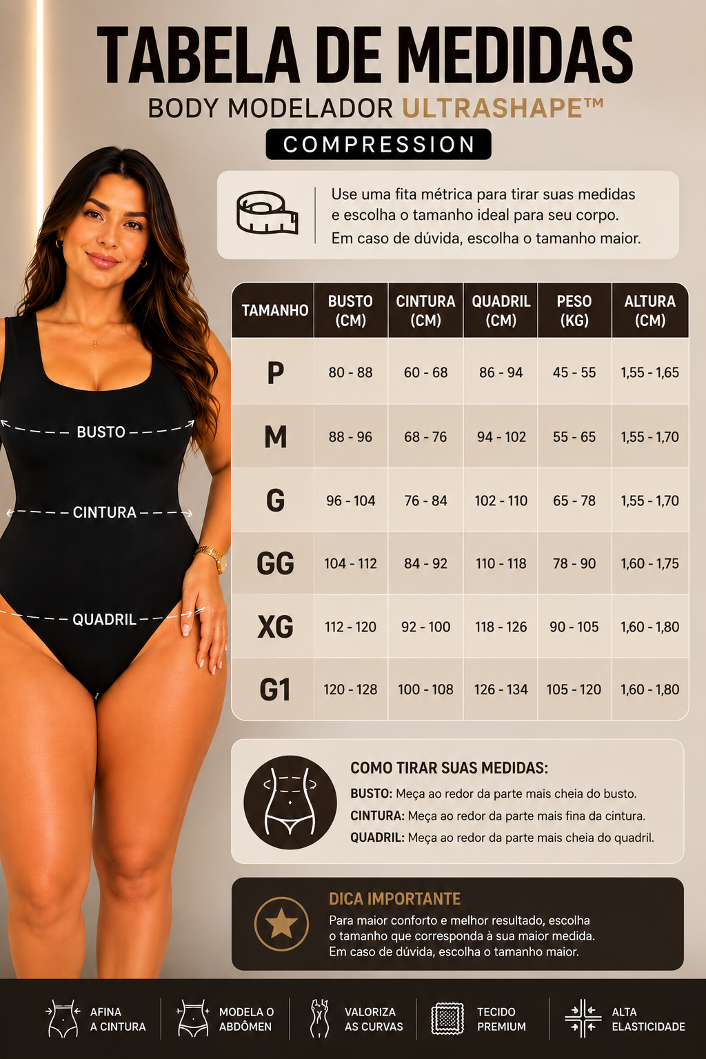 [COMPRE 1 LEVE 2] Body Modelador UltraShape™ Compression